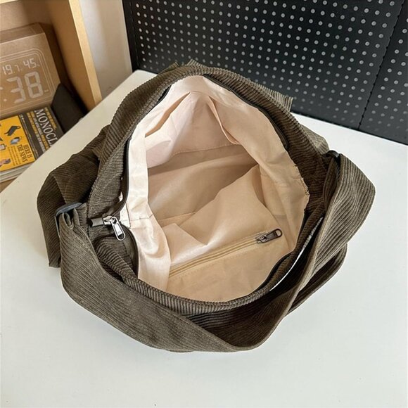 Durable Canvas Tote with Adjustable Strap – Fashionable Multi-Pocket Crossbody - Picture 5 of 7